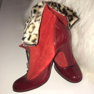 COPY - Marc Jacobs red patent leather and suede bootie